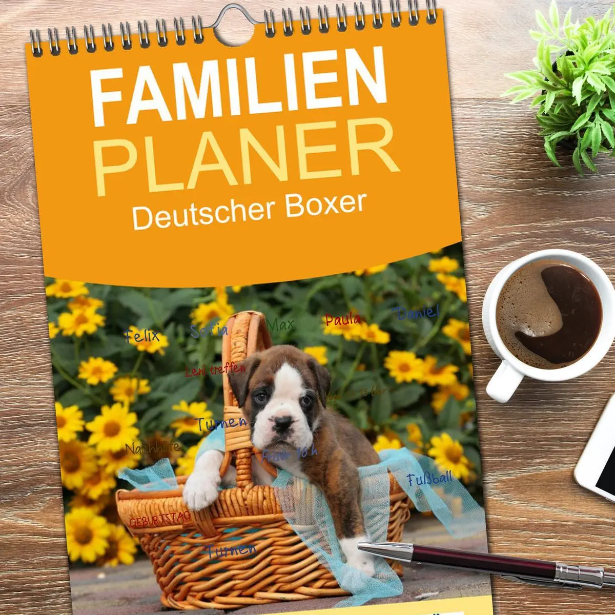 Bild: 9783516514438 | Familienplaner 2026 - Deutscher Boxer 2026 mit 5 Spalten...