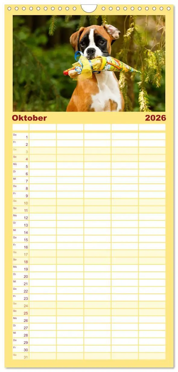 Bild: 9783516514438 | Familienplaner 2026 - Deutscher Boxer 2026 mit 5 Spalten...