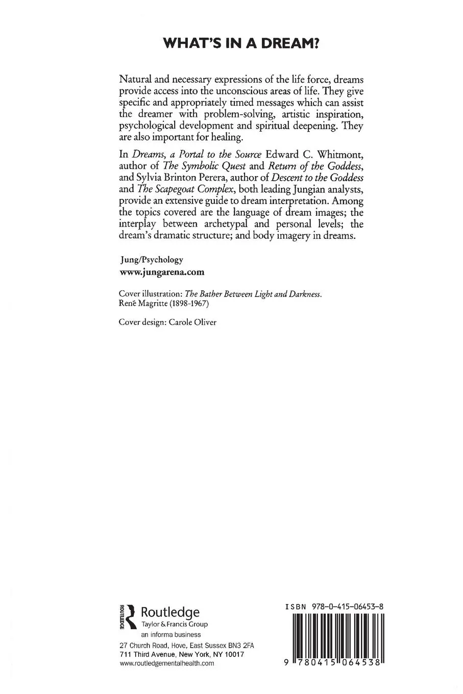Rückseite: 9780415064538 | Dreams, A Portal to the Source | Edward C. Whitmont (u. a.) | Buch