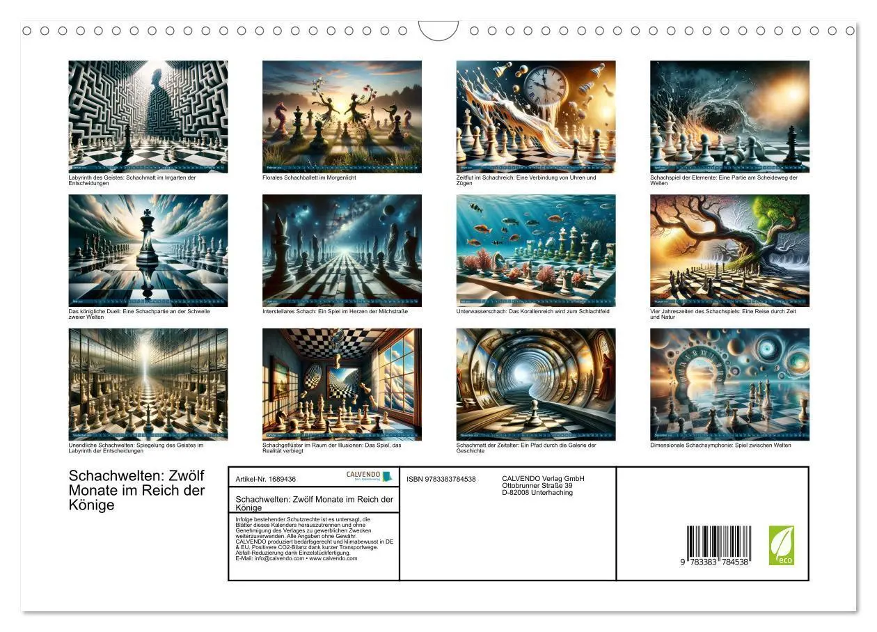 Bild: 9783383784538 | Schachwelten: Zwölf Monate im Reich der Könige (Wandkalender 2025...