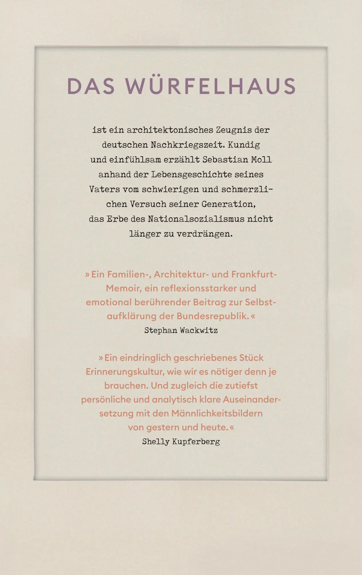 Rückseite: 9783458644538 | Das Würfelhaus | Sebastian Moll | Buch | 210 S. | Deutsch | 2024