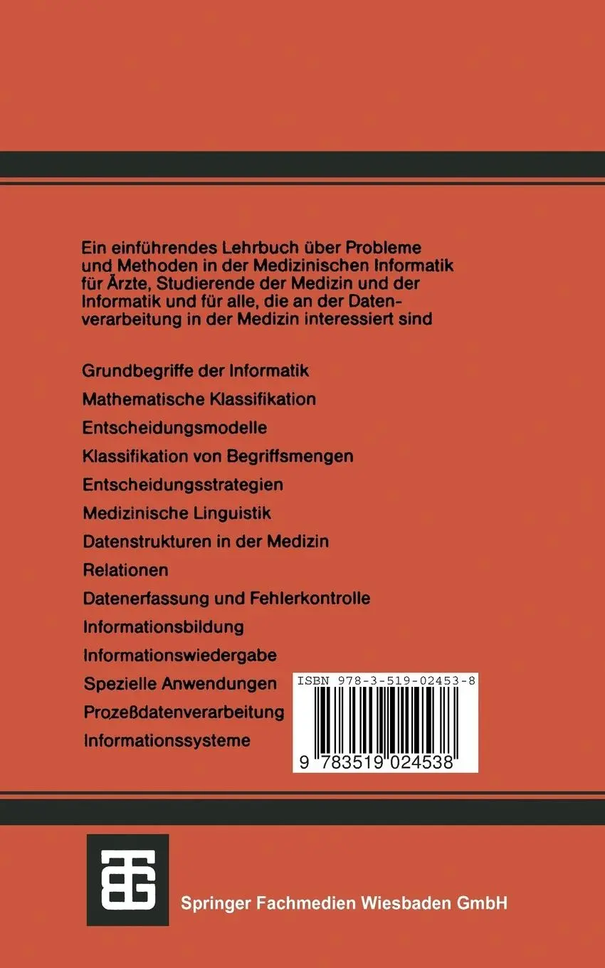 Rückseite: 9783519024538 | Medizinische Informatik | Friedrich Wingert | Taschenbuch | i | 1979