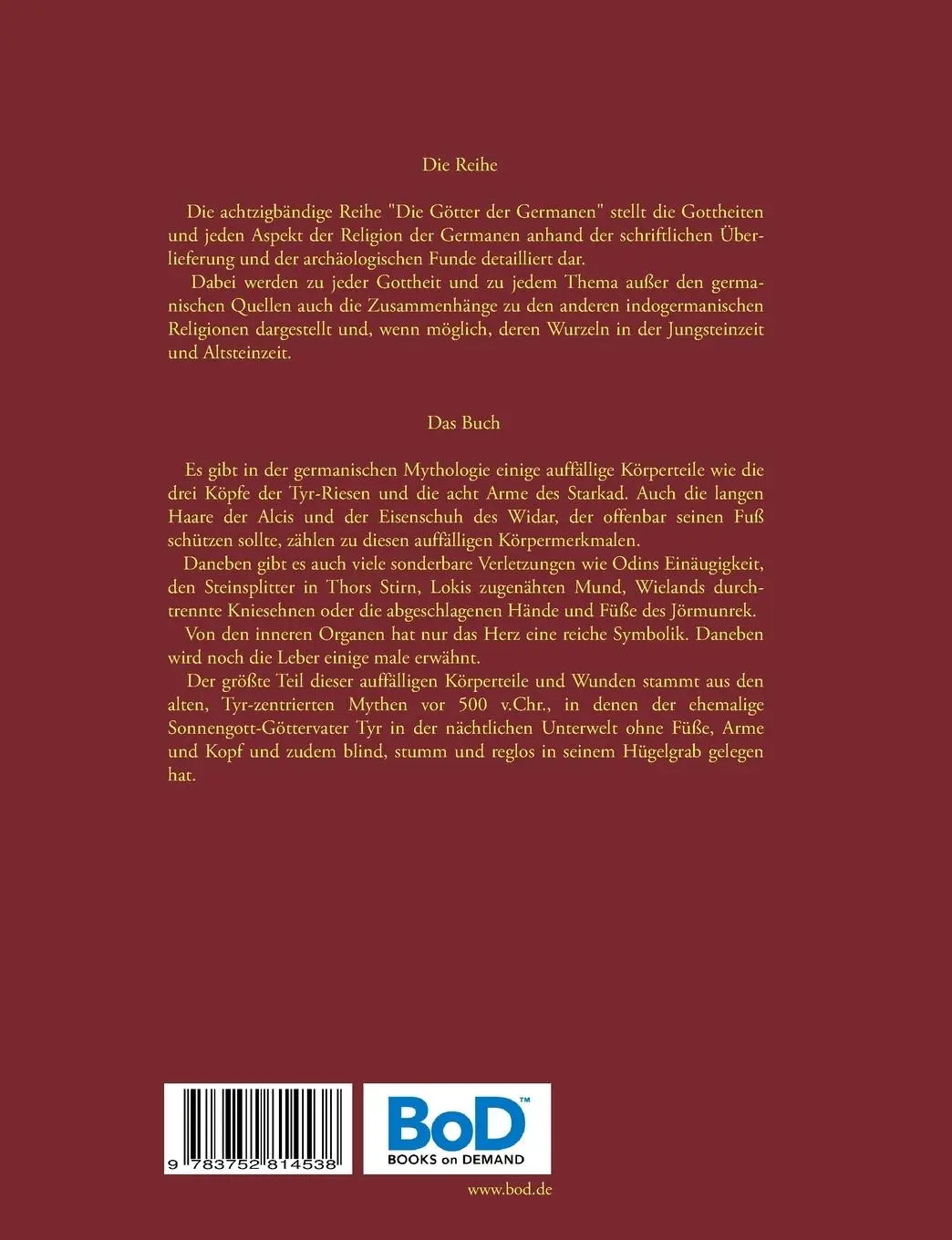Rückseite: 9783752814538 | Die Symbolik der Körperteile und Wunden | Harry Eilenstein | Buch