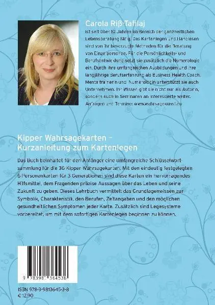 Rückseite: 9783981364538 | Kipper Wahrsagekarten | Kurzanleitung zum Kartenlegen | Riß-Tafilaj