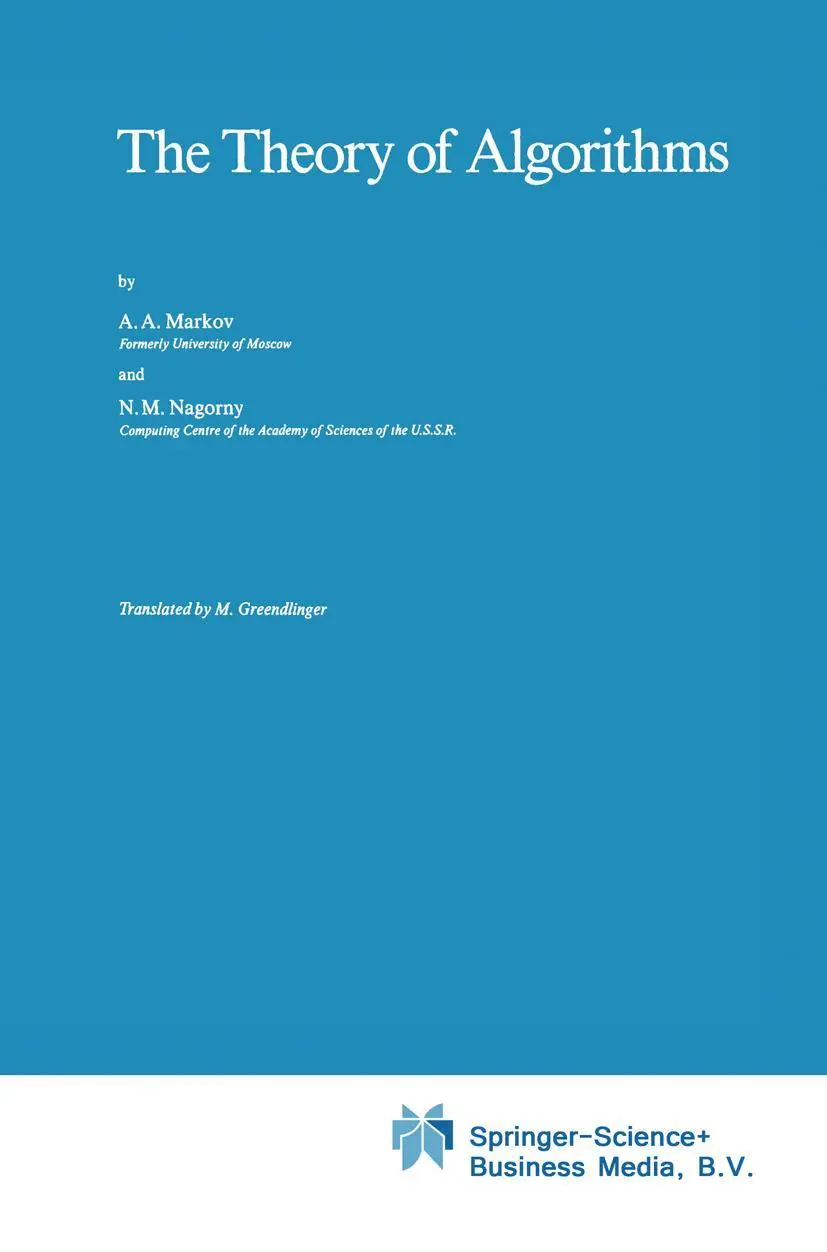 Cover: 9789048184538 | The Theory of Algorithms | N. M. Nagorny (u. a.) | Taschenbuch | xxiv