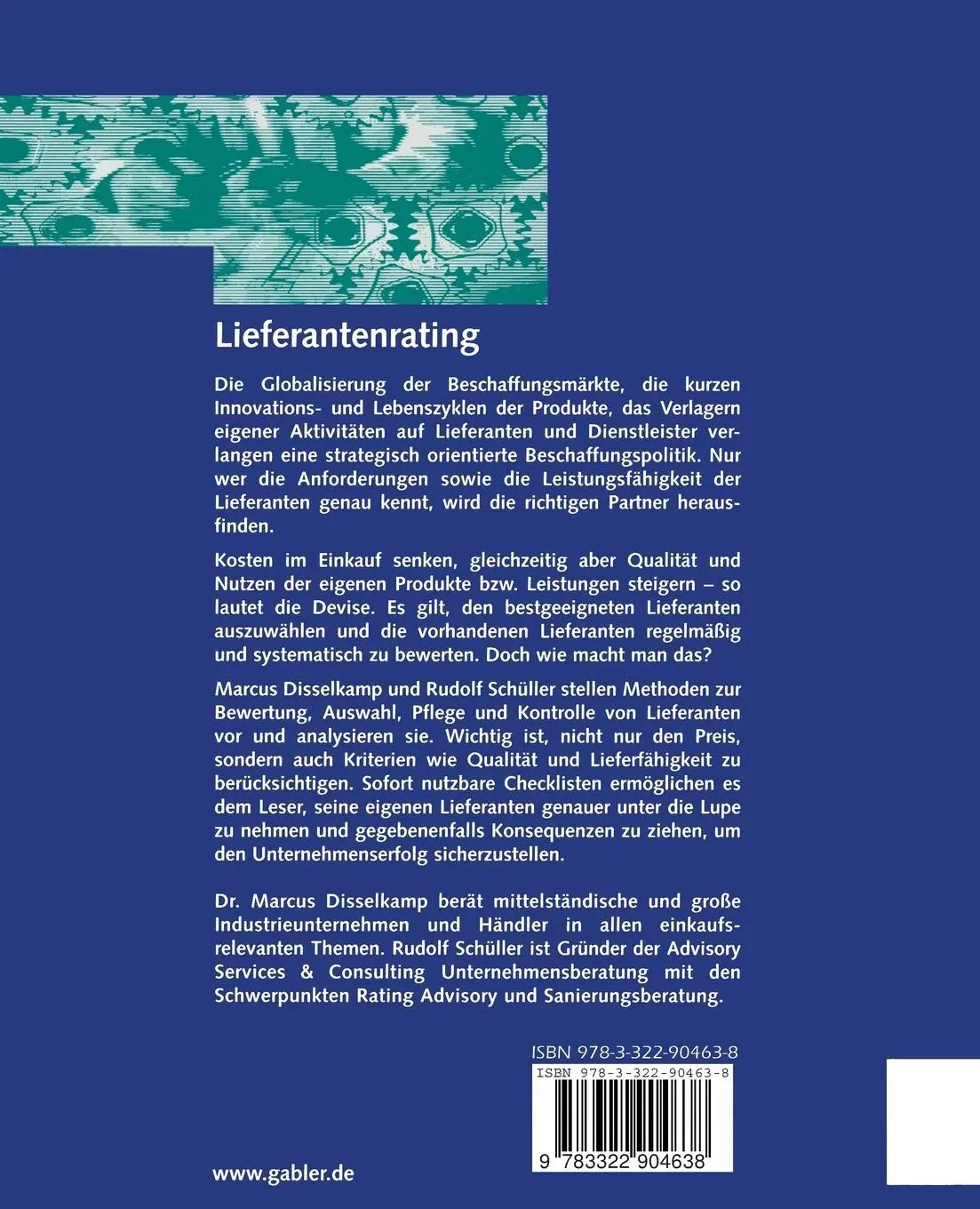 Rückseite: 9783322904638 | Lieferantenrating | Instrumente, Kriterien, Checklisten | Taschenbuch