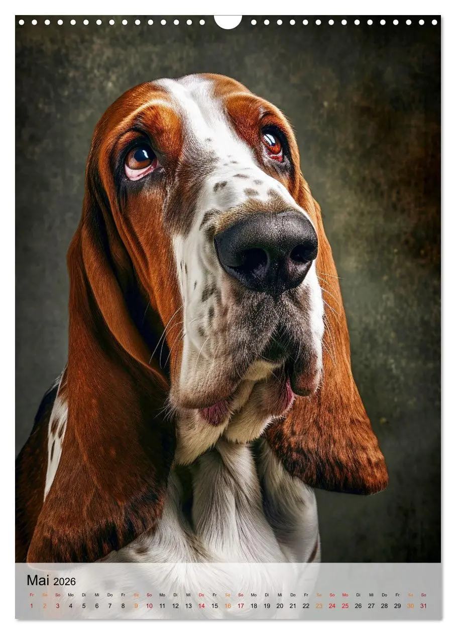 Bild: 9783516284638 | Basset Hound - freundlich und anhänglich (Wandkalender 2026 DIN A3...