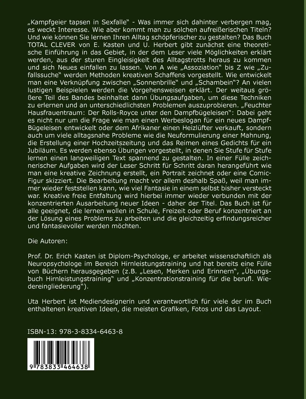 Rückseite: 9783833464638 | Total Clever | Spielerische Kreativitätsübungen | Erich Kasten (u. a.)