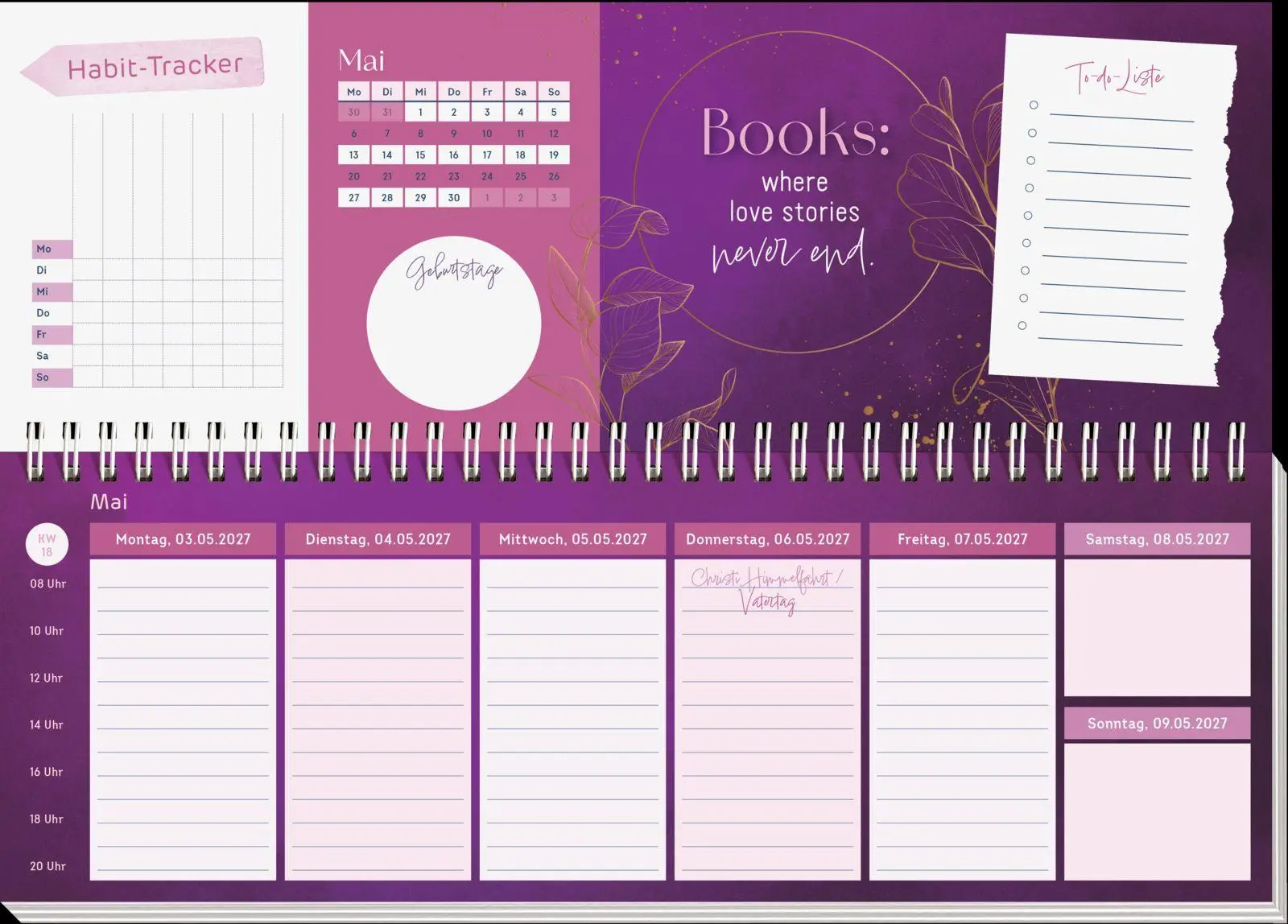 Bild: 4036442014738 | Tischkalender 2027 quer: I believe in Book Love | Groh Verlag | 64 S.