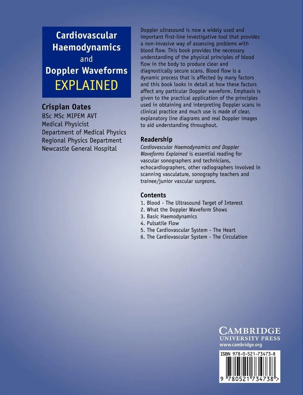 Rückseite: 9780521734738 | Cardiovascular Haemodynamics and Doppler Waveforms Explained | Buch