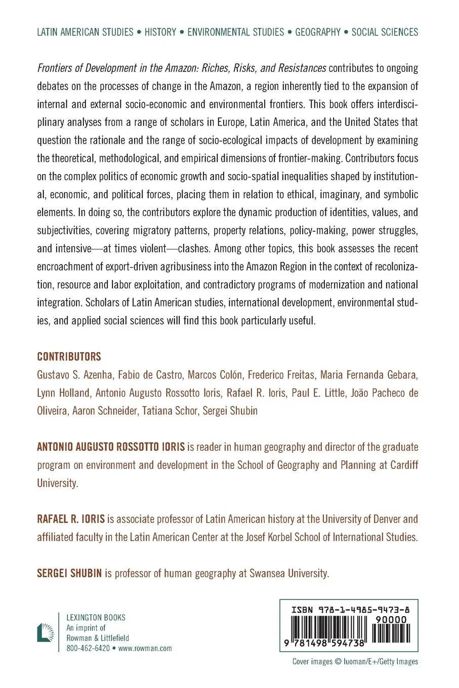 Rückseite: 9781498594738 | Frontiers of Development in the Amazon | Ioris (u. a.) | Taschenbuch