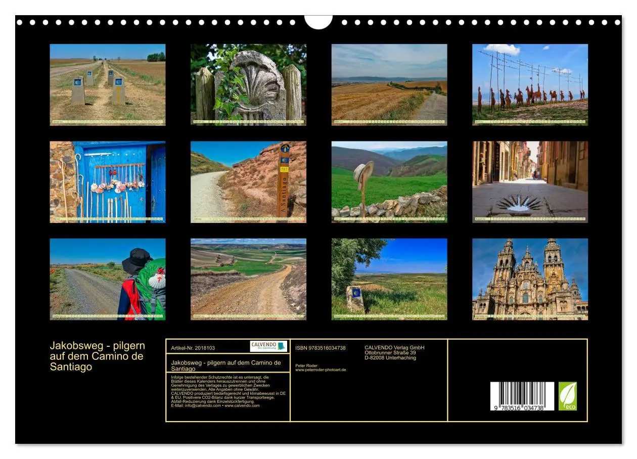 Bild: 9783516034738 | Jakobsweg - pilgern auf dem Camino de Santiago (Wandkalender 2026...
