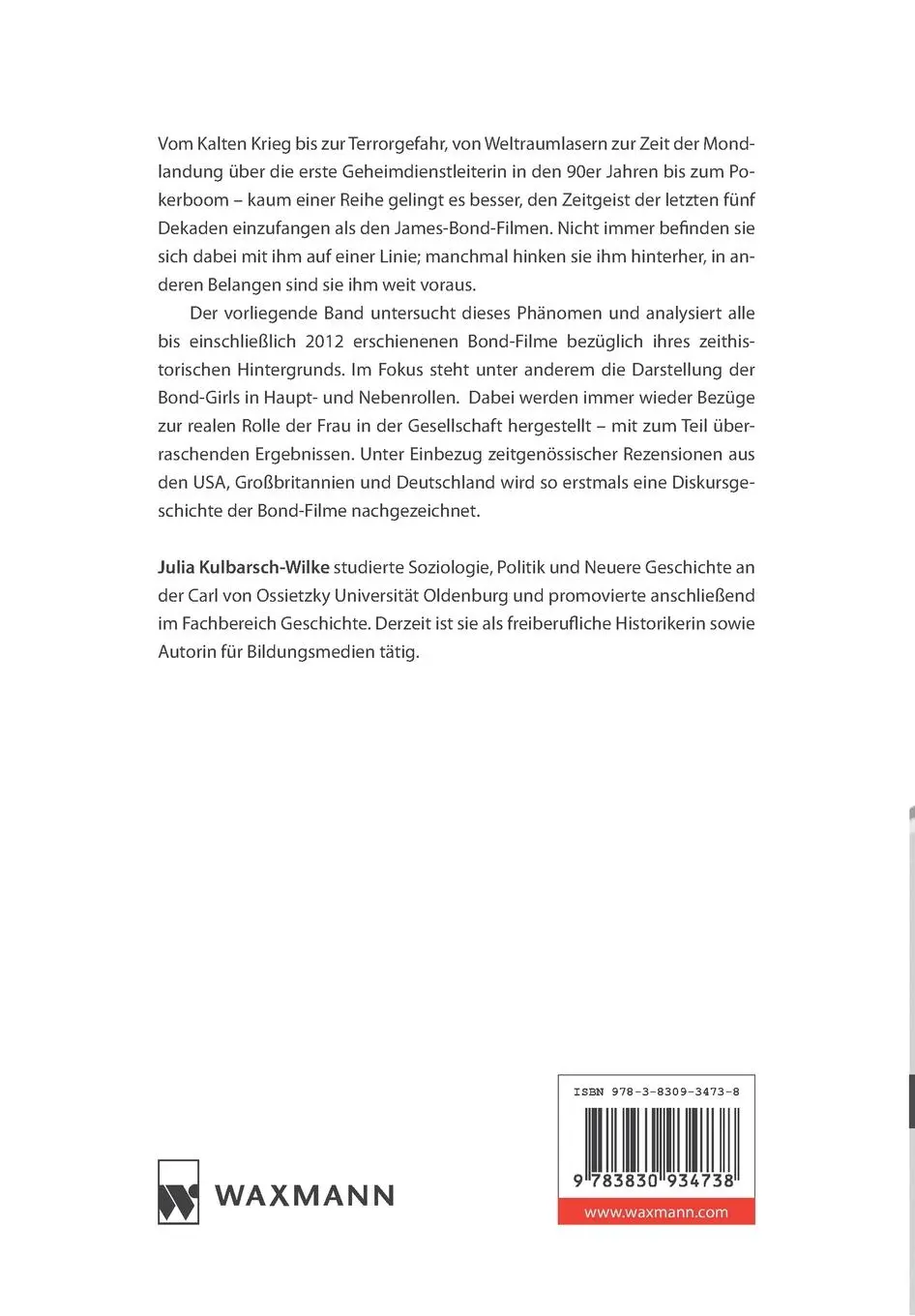 Rückseite: 9783830934738 | James Bond und der Zeitgeist | Julia Kulbarsch-Wilke | Taschenbuch