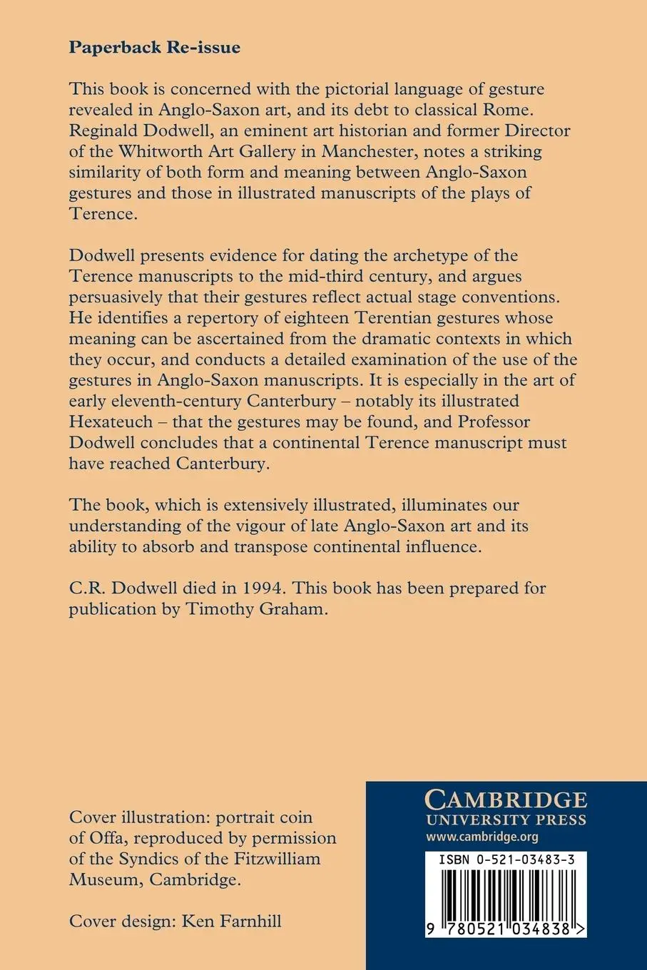 Rückseite: 9780521034838 | Anglo-Saxon Gestures and the Roman Stage | C. R. Dodwell | Taschenbuch