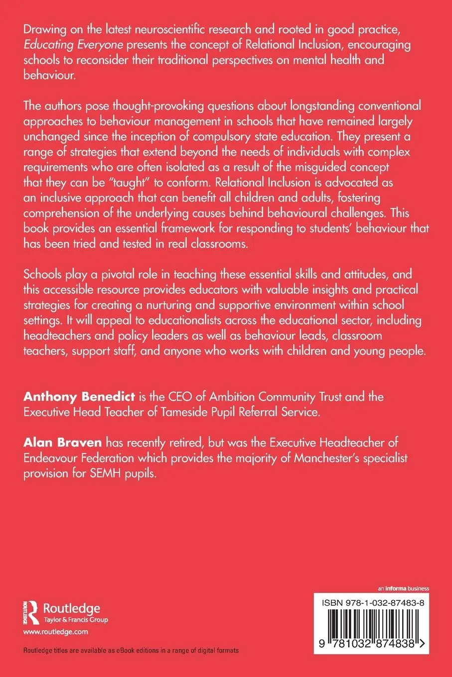 Rückseite: 9781032874838 | Educating Everyone | Anthony Benedict (u. a.) | Taschenbuch | Englisch