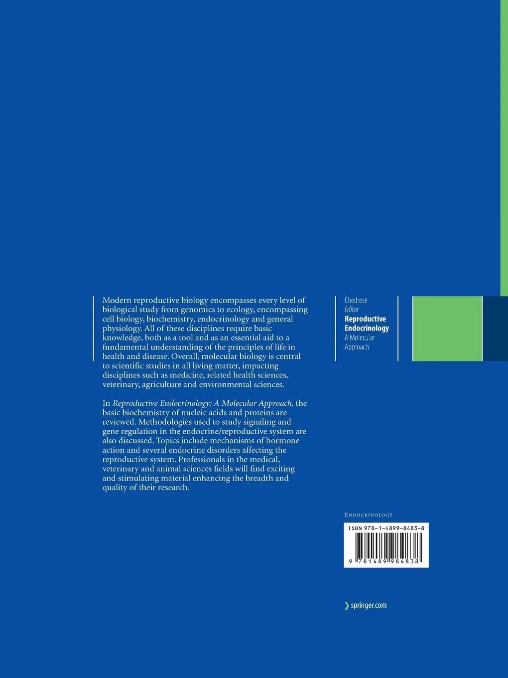 Rückseite: 9781489984838 | Reproductive Endocrinology | A Molecular Approach | P. Jorge Chedrese