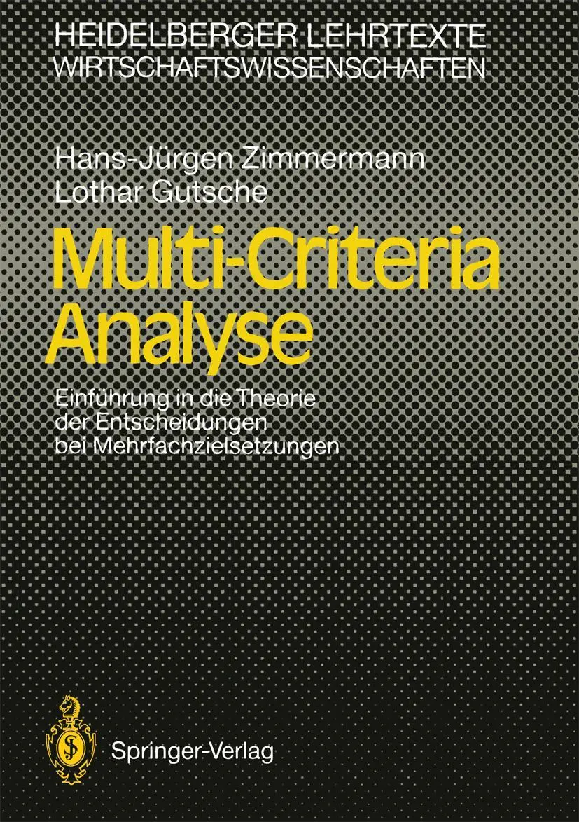 Cover: 9783540544838 | Multi-Criteria Analyse | Lothar Gutsche (u. a.) | Taschenbuch | xvi