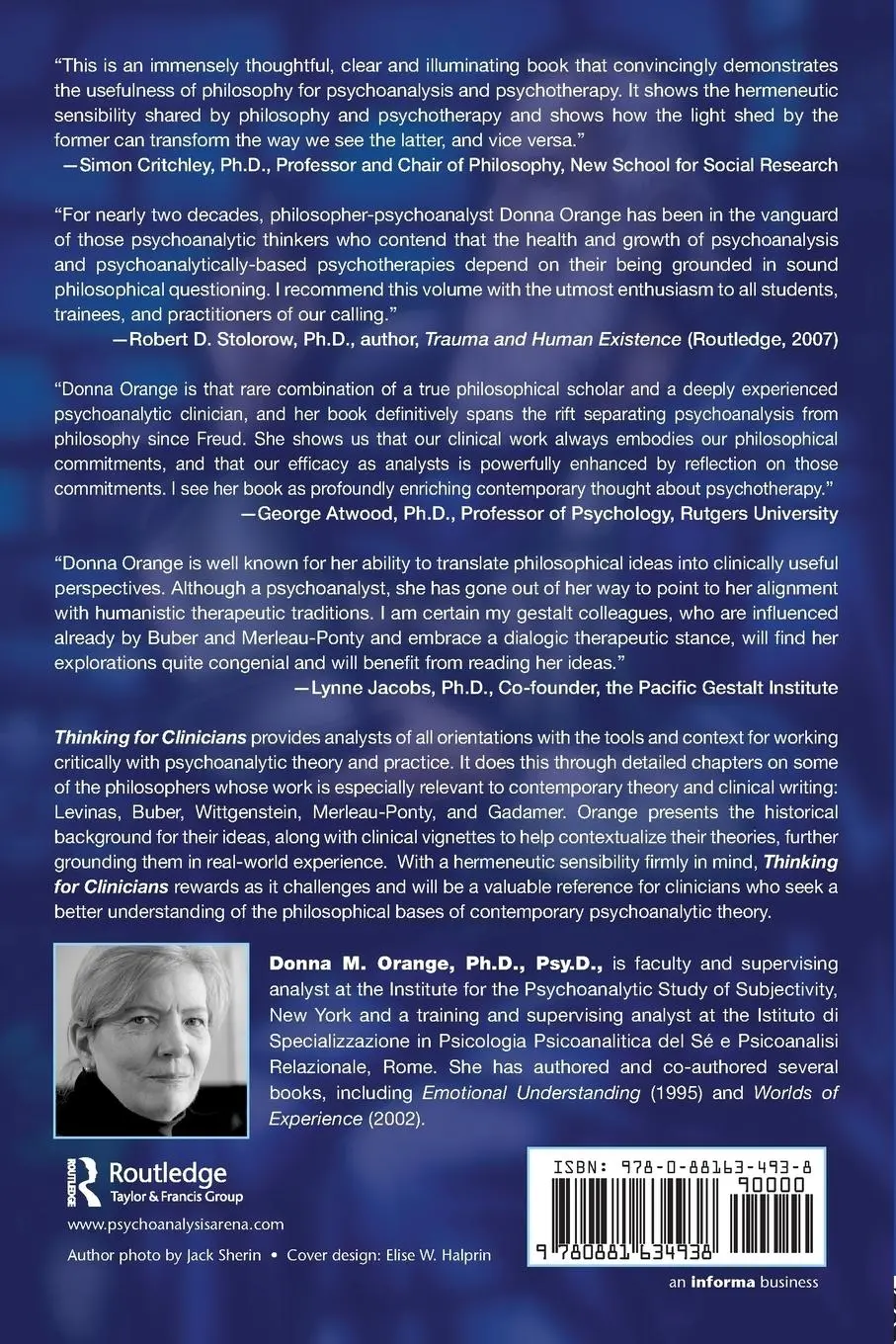 Rückseite: 9780881634938 | Thinking for Clinicians | Donna M. Orange | Taschenbuch | Englisch