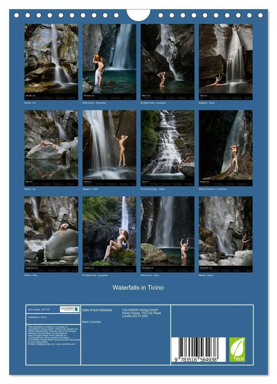 Bild: 9783516564938 | Waterfalls in Ticino (Wall Calendar 2026 DIN A4 portrait), CALVENDO...