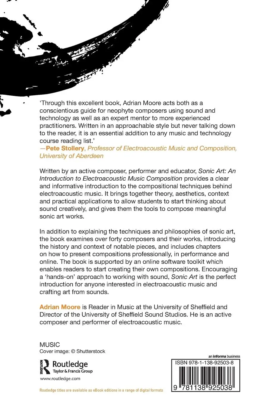 Rückseite: 9781138925038 | Sonic Art | An Introduction to Electroacoustic Music Composition