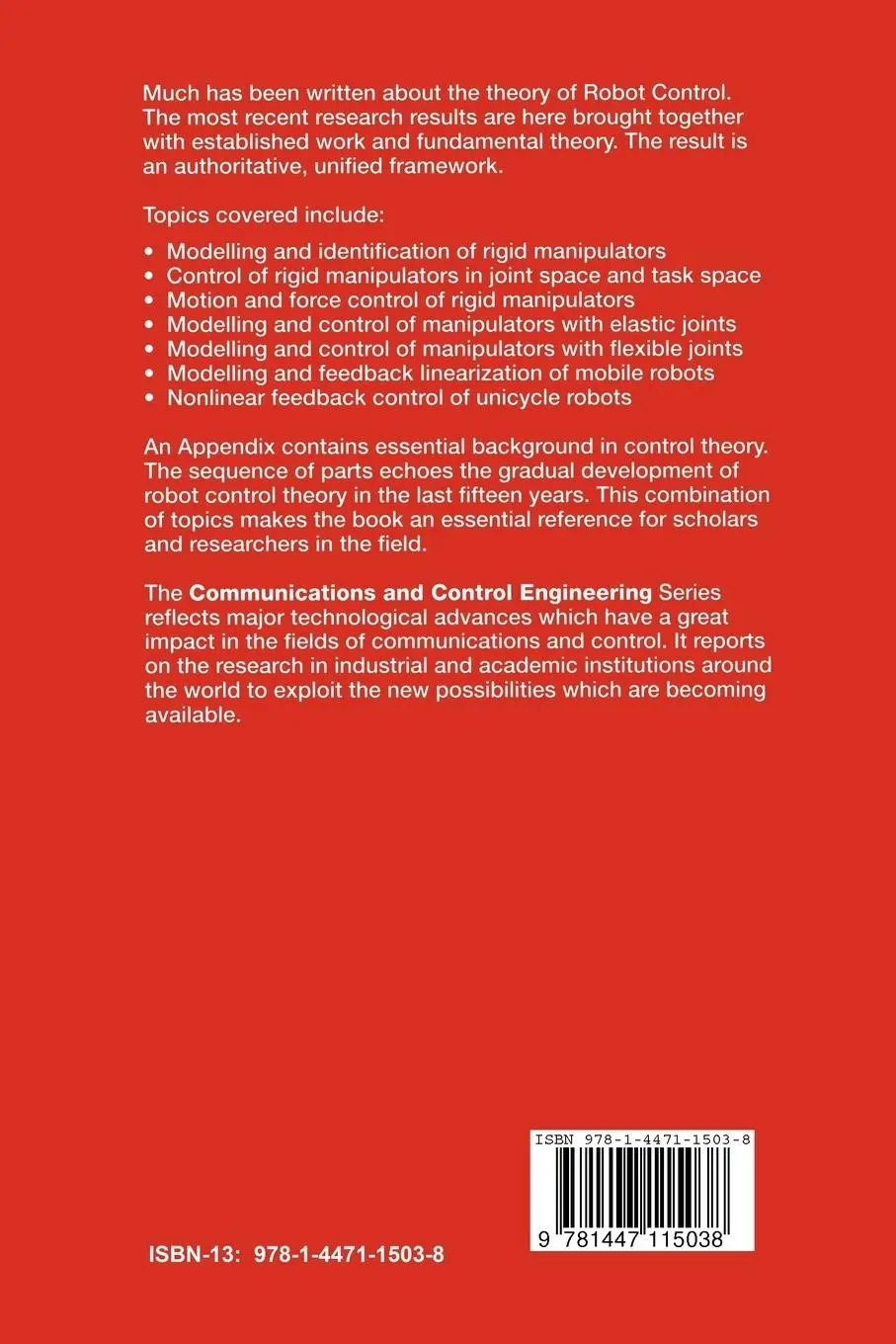 Rückseite: 9781447115038 | Theory of Robot Control | Carlos Canudas De Wit (u. a.) | Taschenbuch