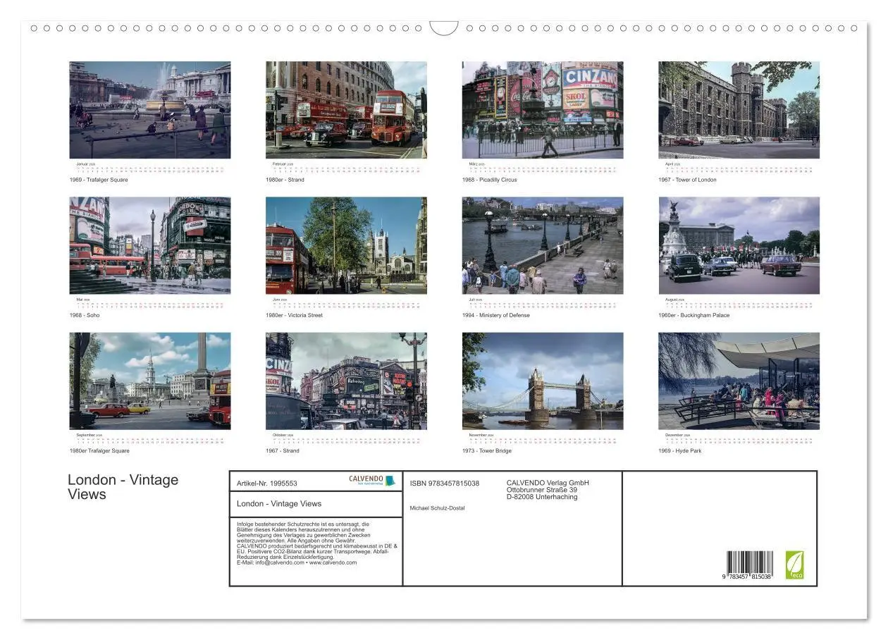 Bild: 9783457815038 | London - Vintage Views (Wandkalender 2026 DIN A2 quer), CALVENDO...