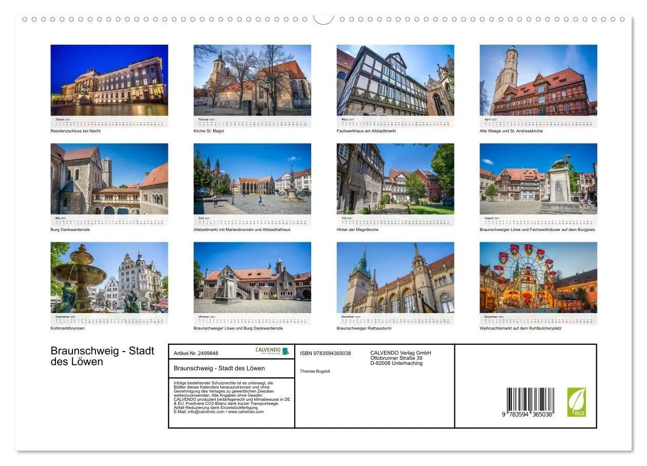 Bild: 9783594365038 | Braunschweig - Stadt des Löwen (hochwertiger Premium Wandkalender...