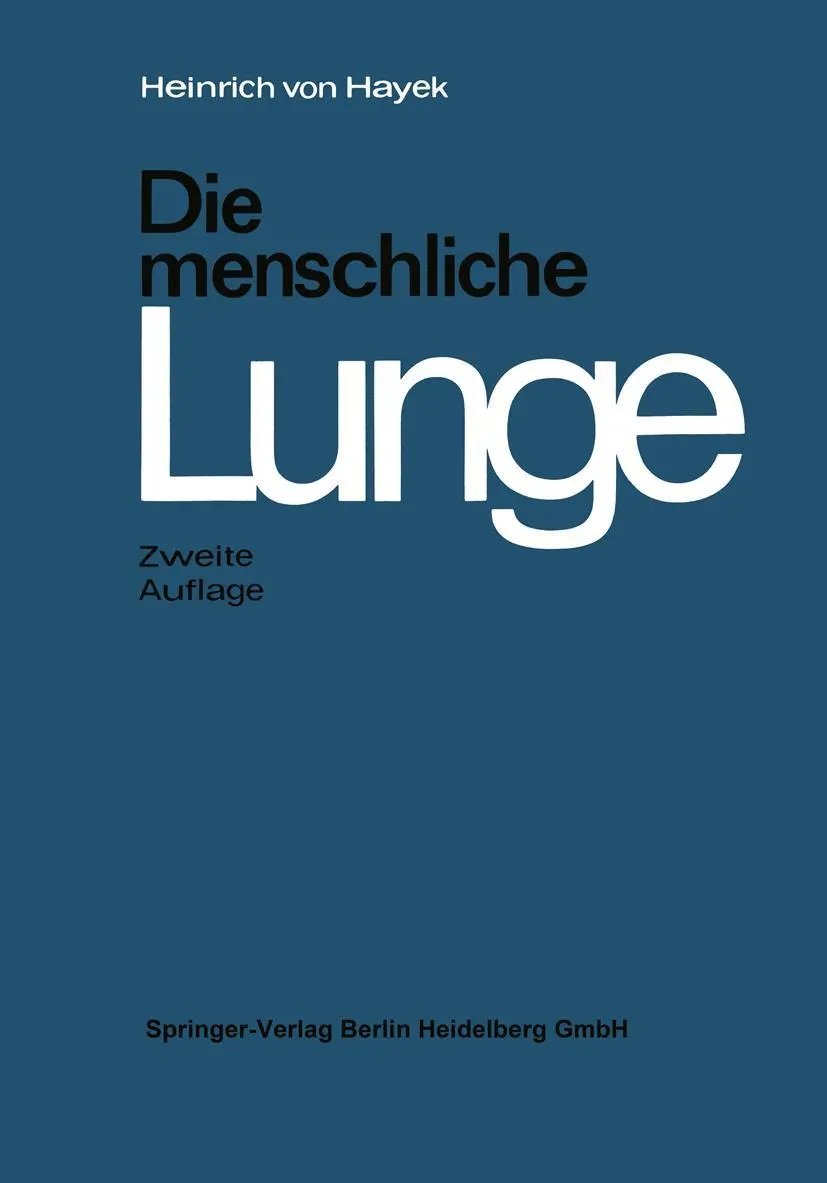 Cover: 9783662115138 | Die menschliche Lunge | H. Von Hayek | Taschenbuch | xii | Deutsch