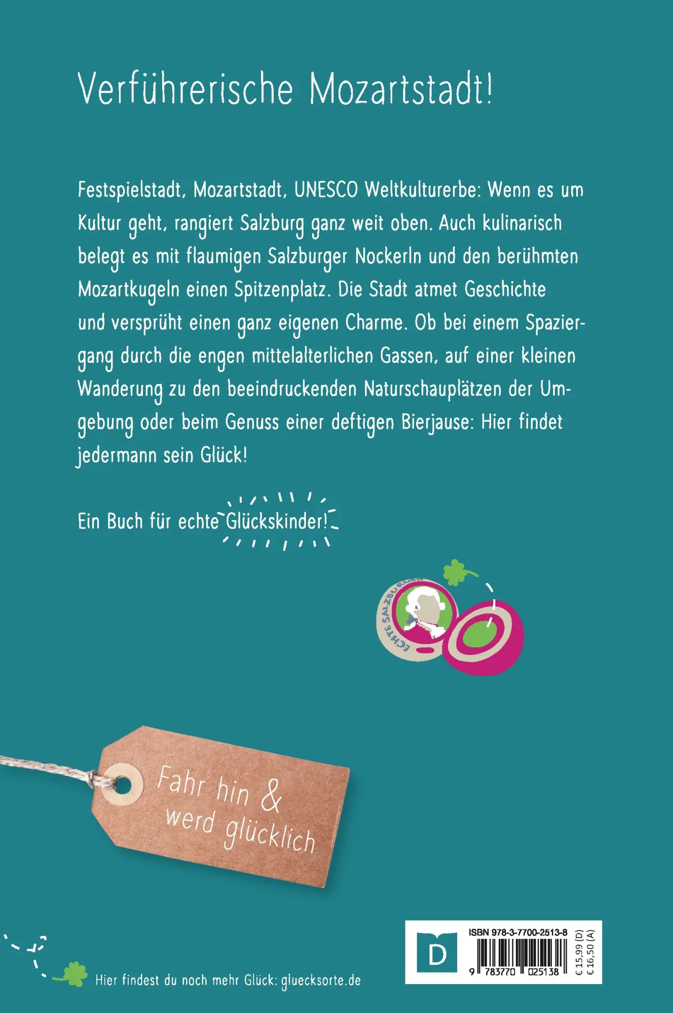 Rückseite: 9783770025138 | Glücksorte in Salzburg | Fahr hin &amp; werd glücklich | Monika Bruckmoser