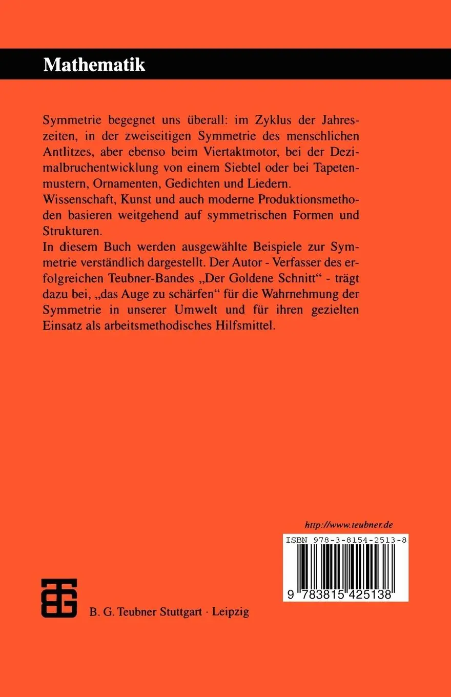 Rückseite: 9783815425138 | Symmetrie | Hans Walser | Taschenbuch | 106 S. | Deutsch | 1998