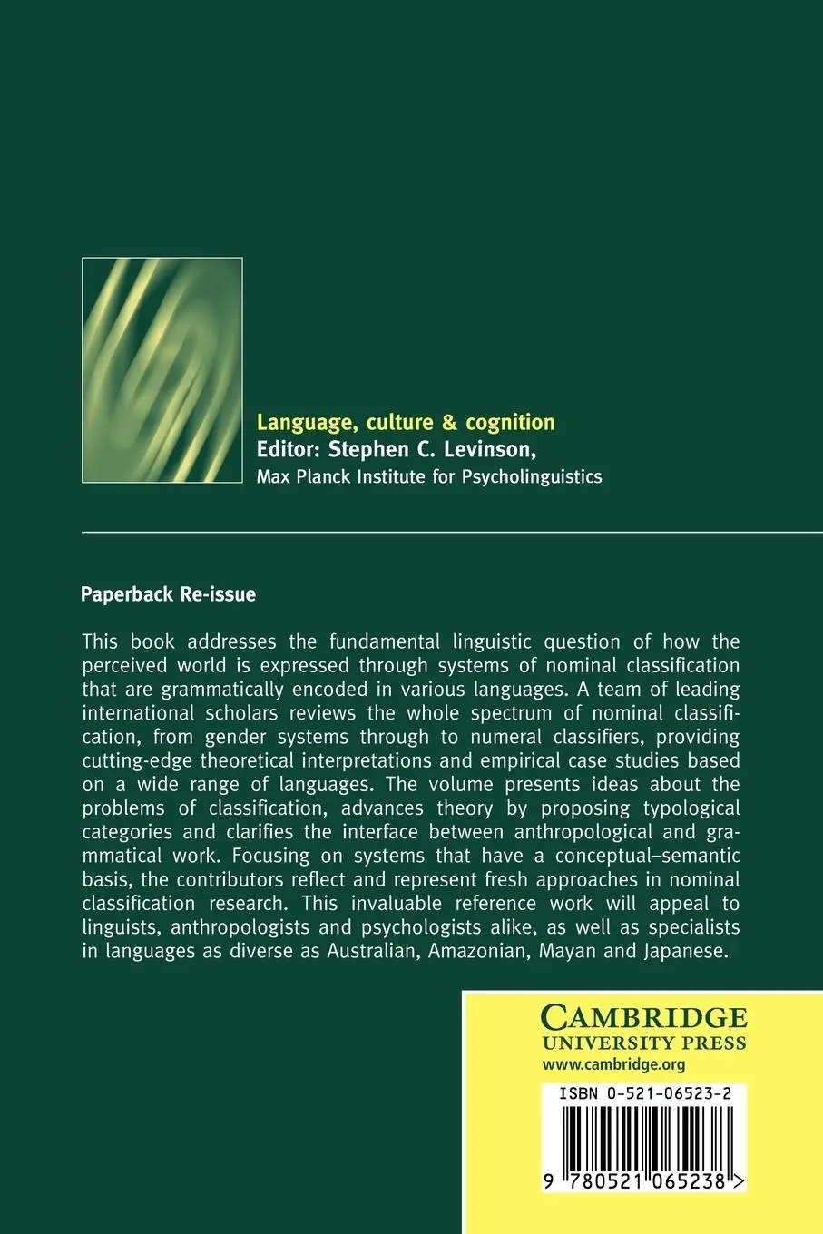 Rückseite: 9780521065238 | Systems of Nominal Classification | Gunter Senft (u. a.) | Taschenbuch