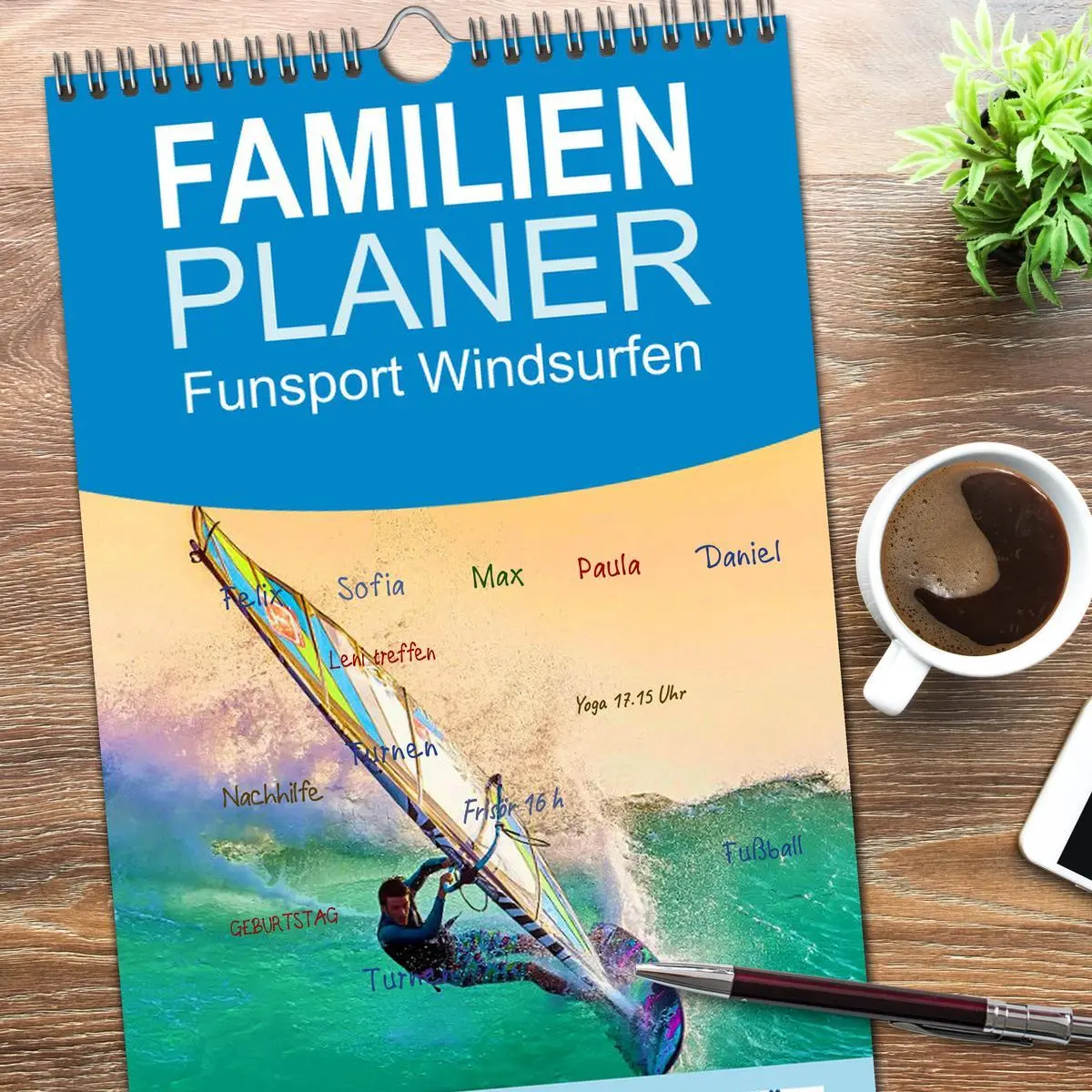 Bild: 9783516505238 | Familienplaner 2026 - Funsport Windsurfen mit 5 Spalten...