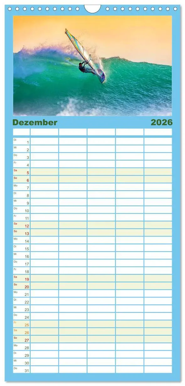 Bild: 9783516505238 | Familienplaner 2026 - Funsport Windsurfen mit 5 Spalten...