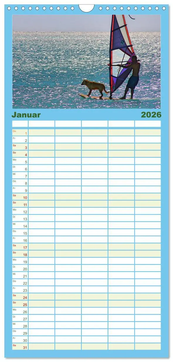 Bild: 9783516505238 | Familienplaner 2026 - Funsport Windsurfen mit 5 Spalten...