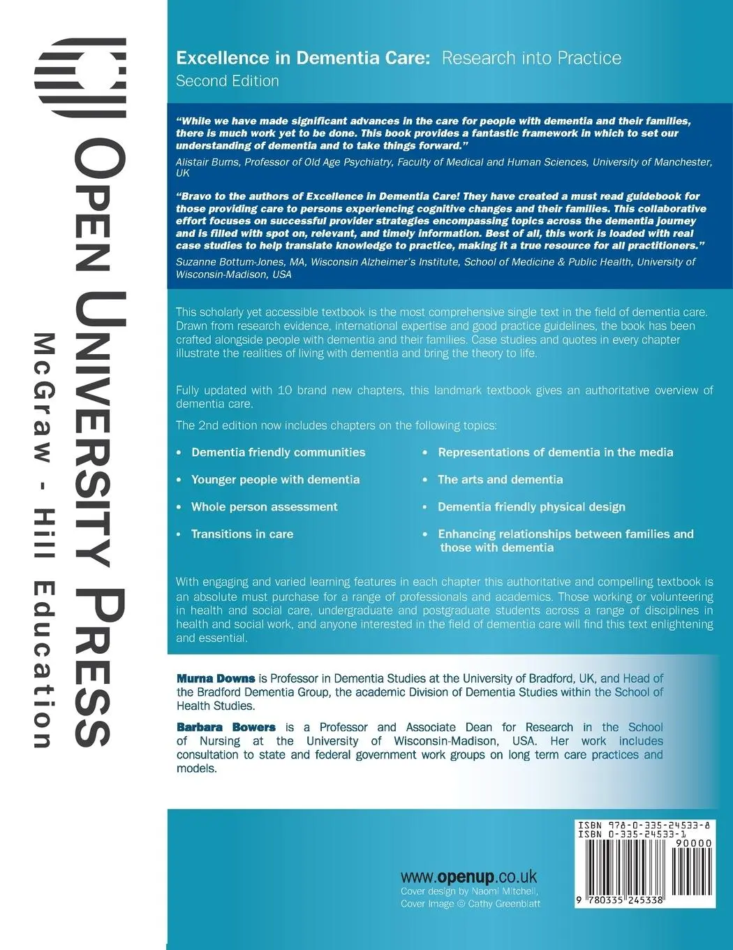 Rückseite: 9780335245338 | Excellence in Dementia Care: Research into Practice | Downs (u. a.)