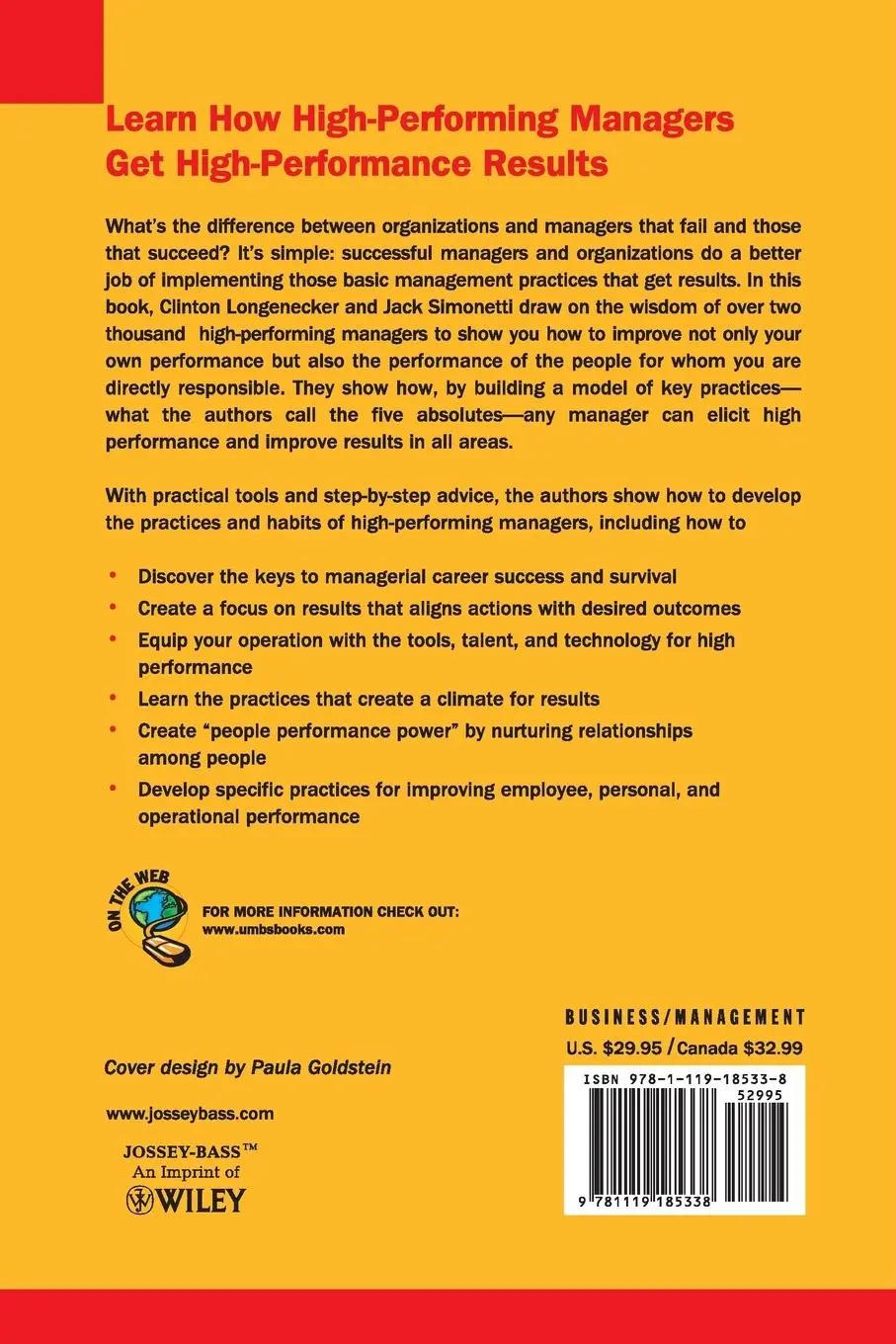 Rückseite: 9781119185338 | Getting Results PAPER POD | Clinton O Longenecker (u. a.) | Buch