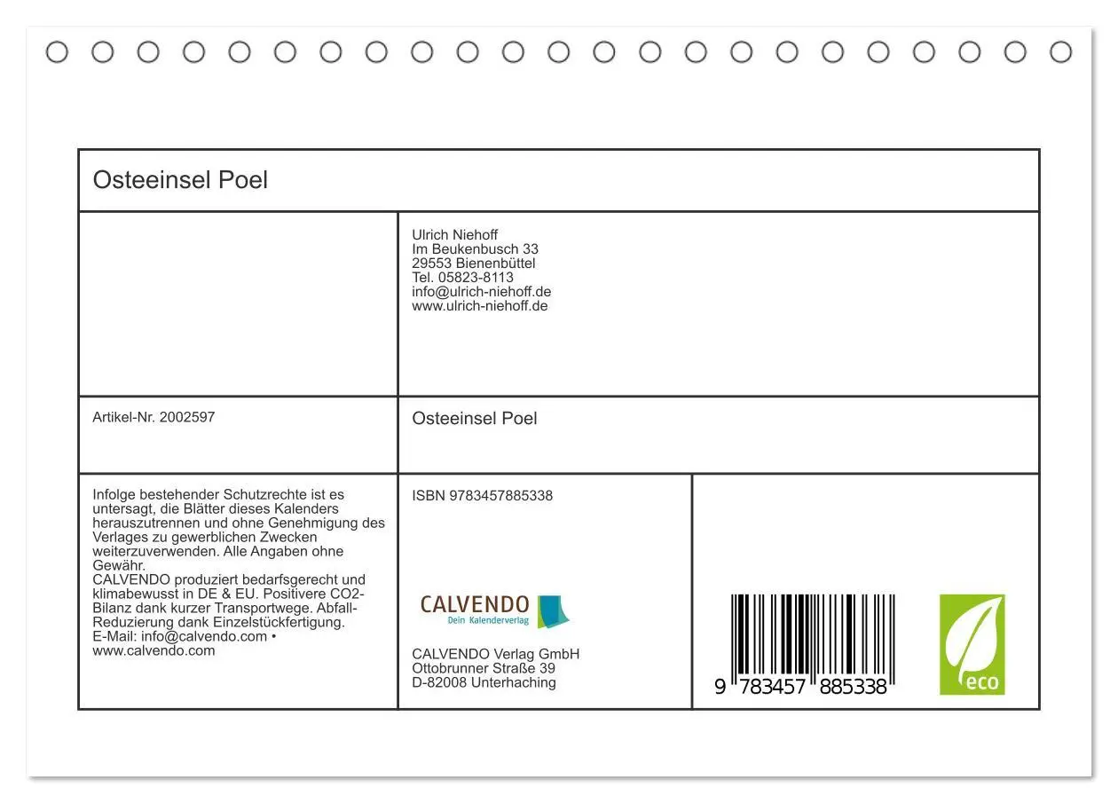 Bild: 9783457885338 | Osteeinsel Poel (Tischkalender 2026 DIN A5 quer), CALVENDO...