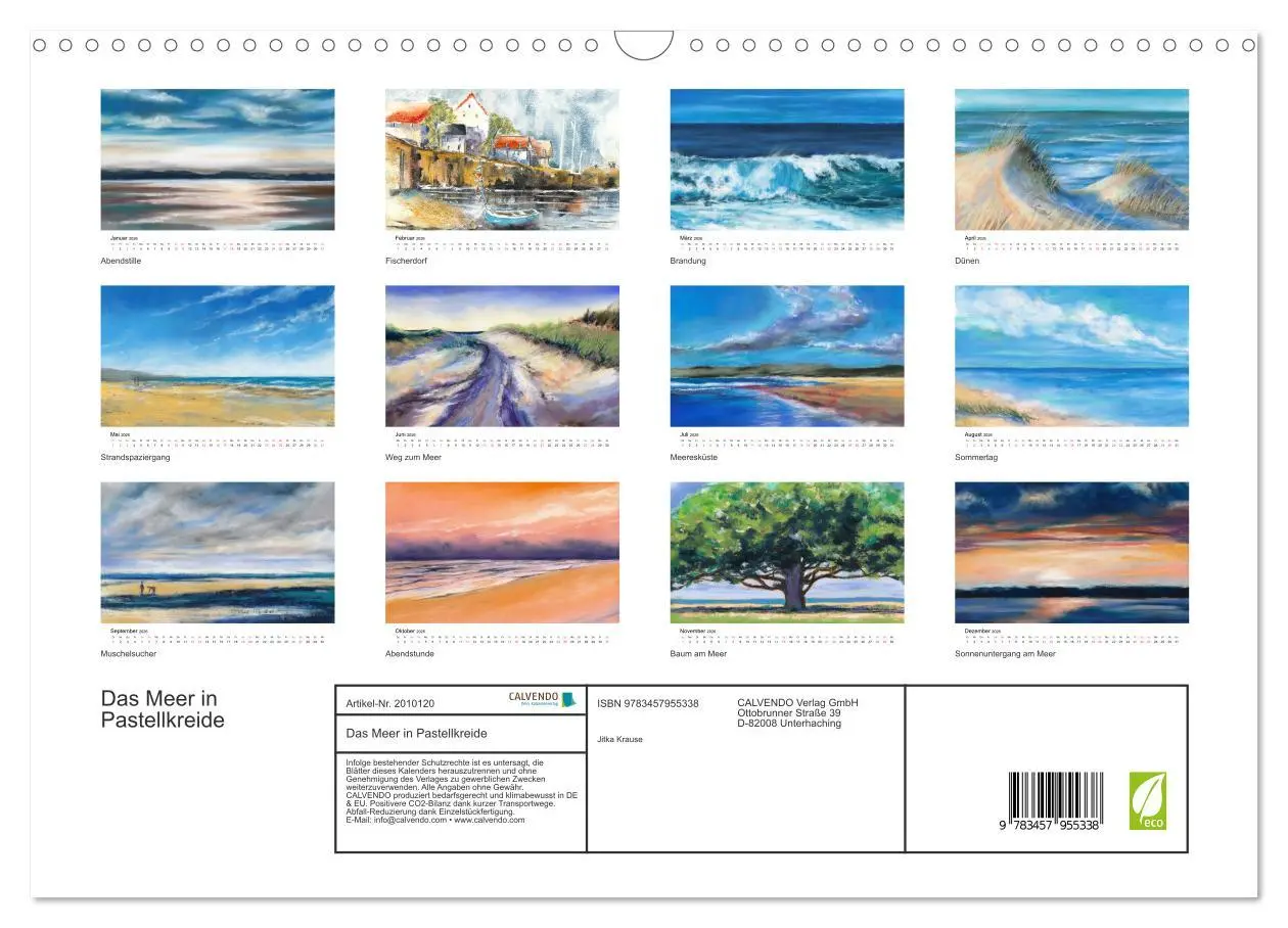 Bild: 9783457955338 | Das Meer in Pastellkreide (Wandkalender 2026 DIN A3 quer), CALVENDO...
