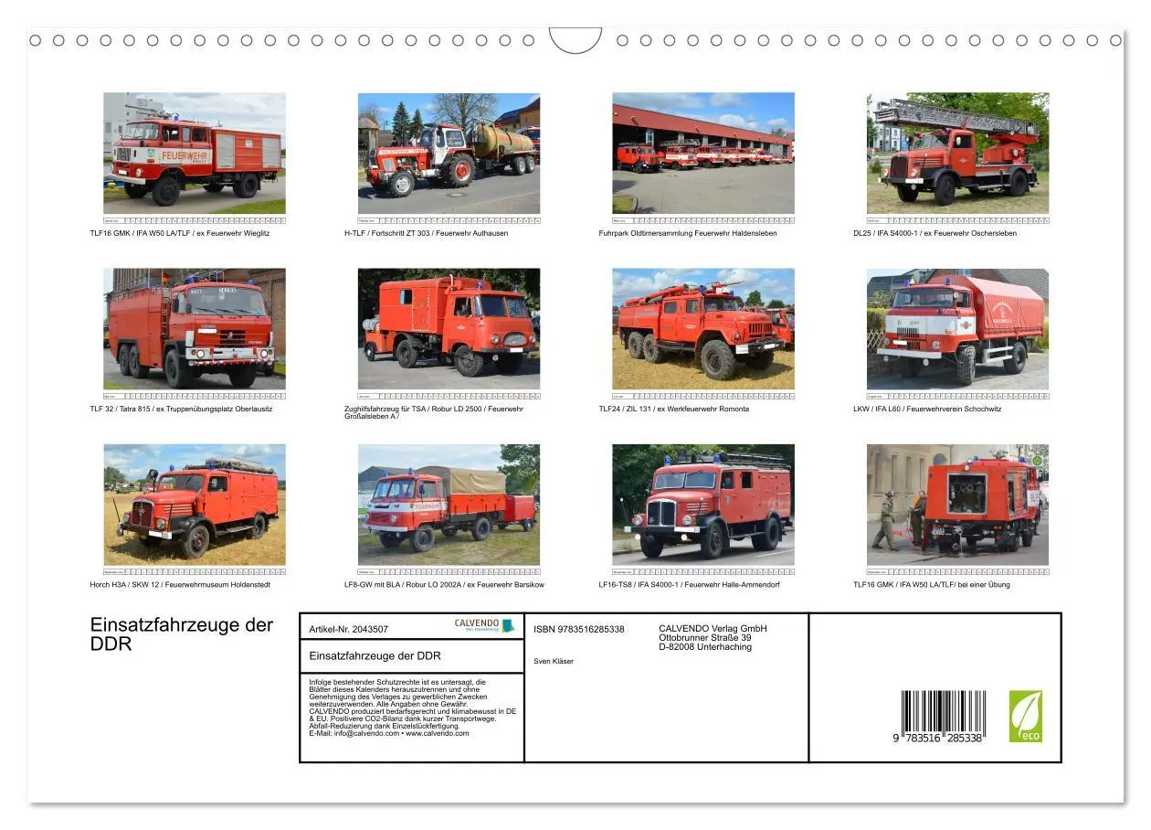 Bild: 9783516285338 | Einsatzfahrzeuge der DDR (Wandkalender 2026 DIN A3 quer), CALVENDO...