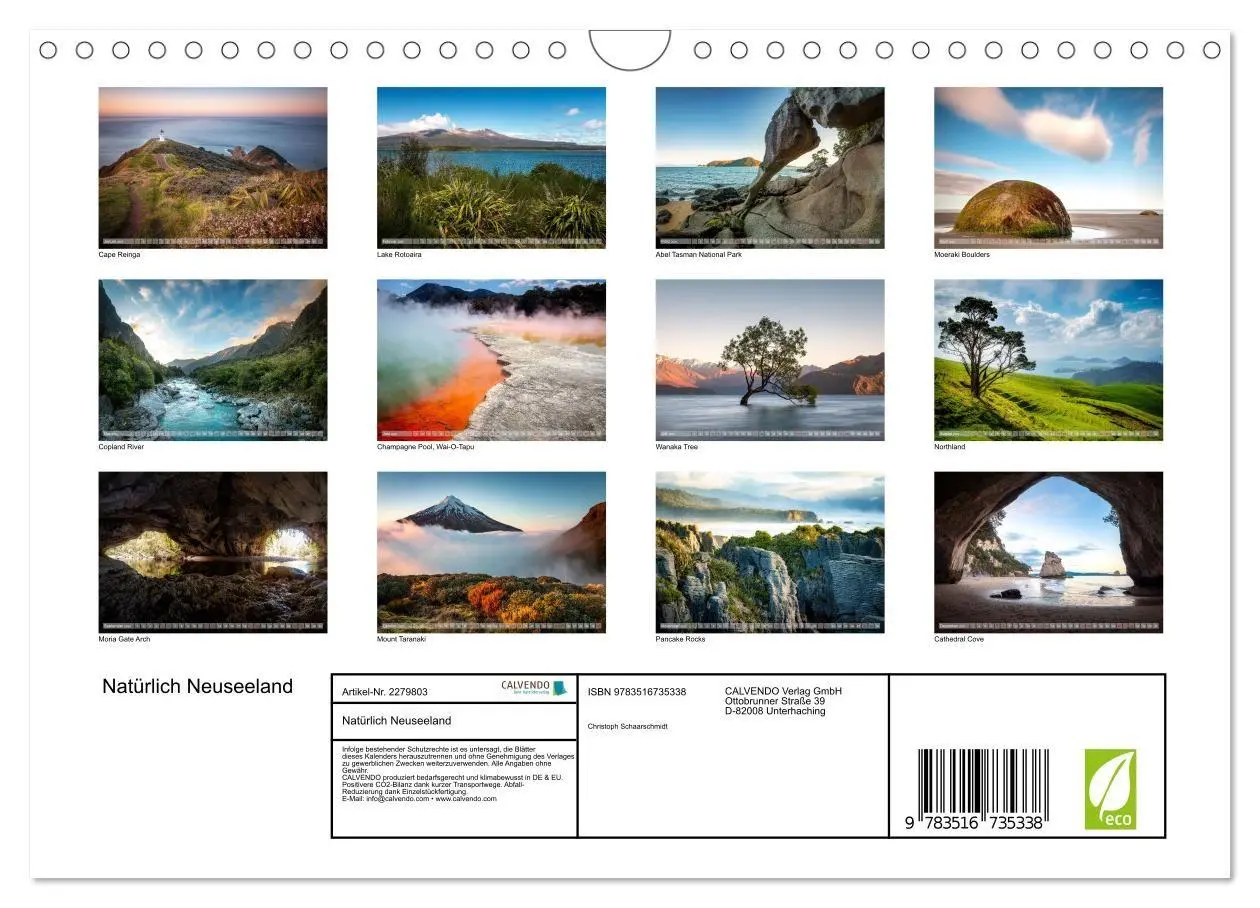 Bild: 9783516735338 | Natürlich Neuseeland (Wandkalender 2026 DIN A4 quer), CALVENDO...