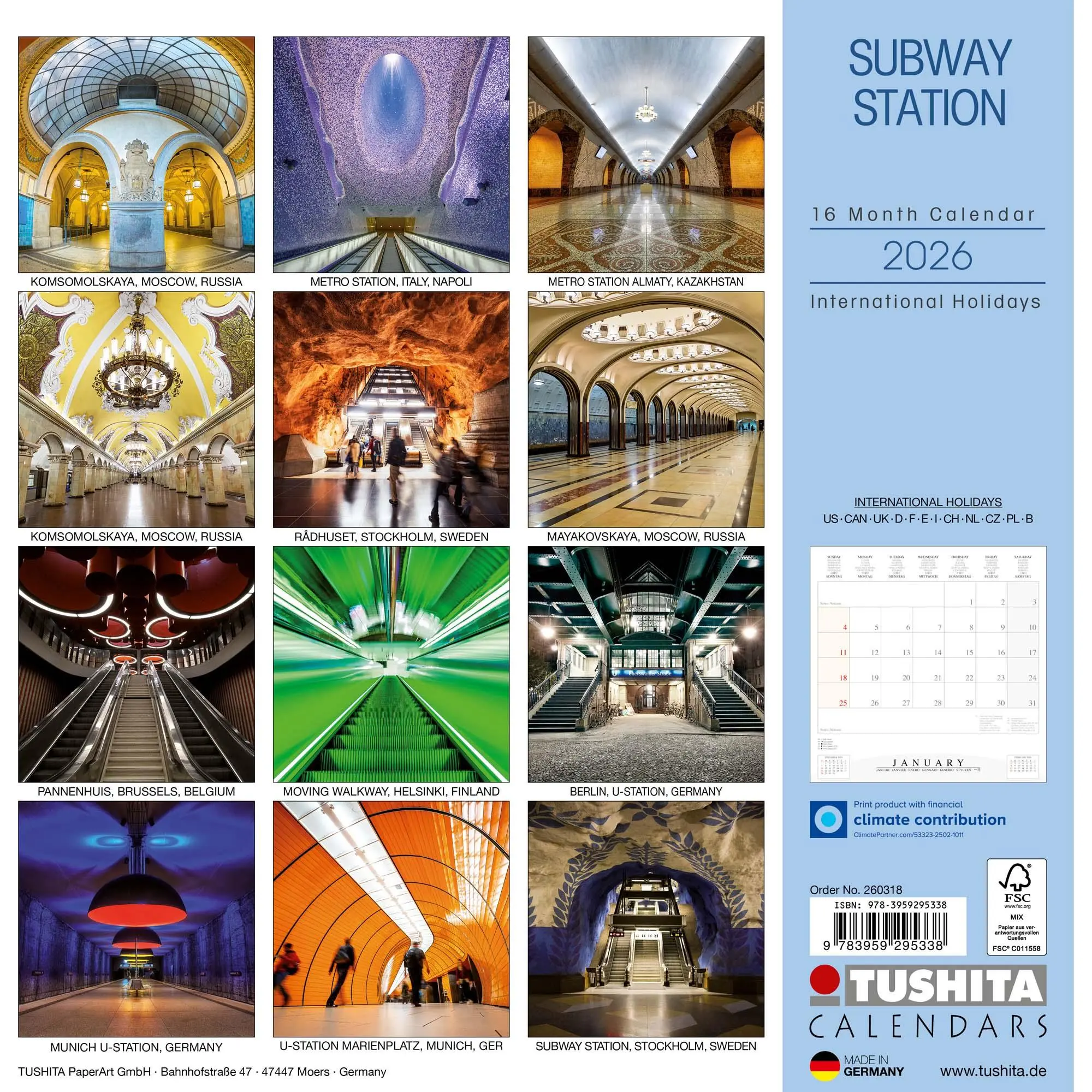 Rückseite: 9783959295338 | Subway Station 2026 | Kalender 2026 | Kalender | 28 S. | Englisch