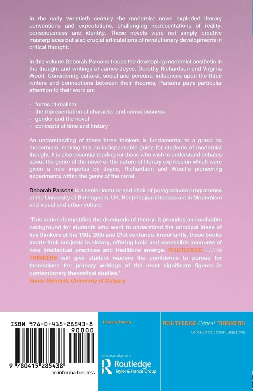 Rückseite: 9780415285438 | Theorists of the Modernist Novel | Deborah Parsons | Taschenbuch