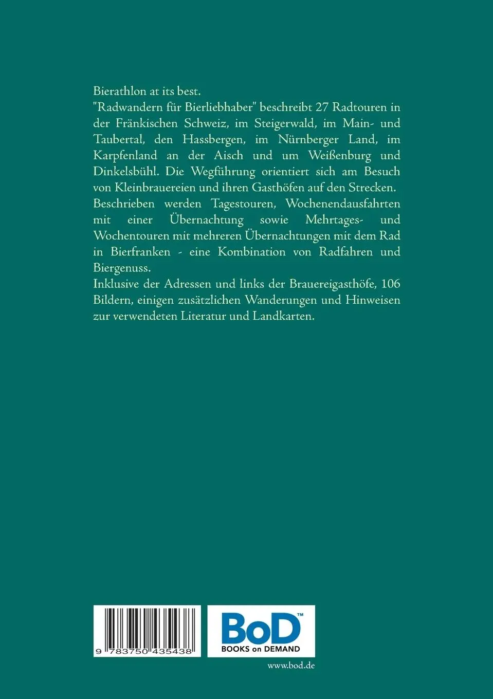 Rückseite: 9783750435438 | Radwandern für Bierliebhaber-Franken | Wieland Achenbach | Taschenbuch