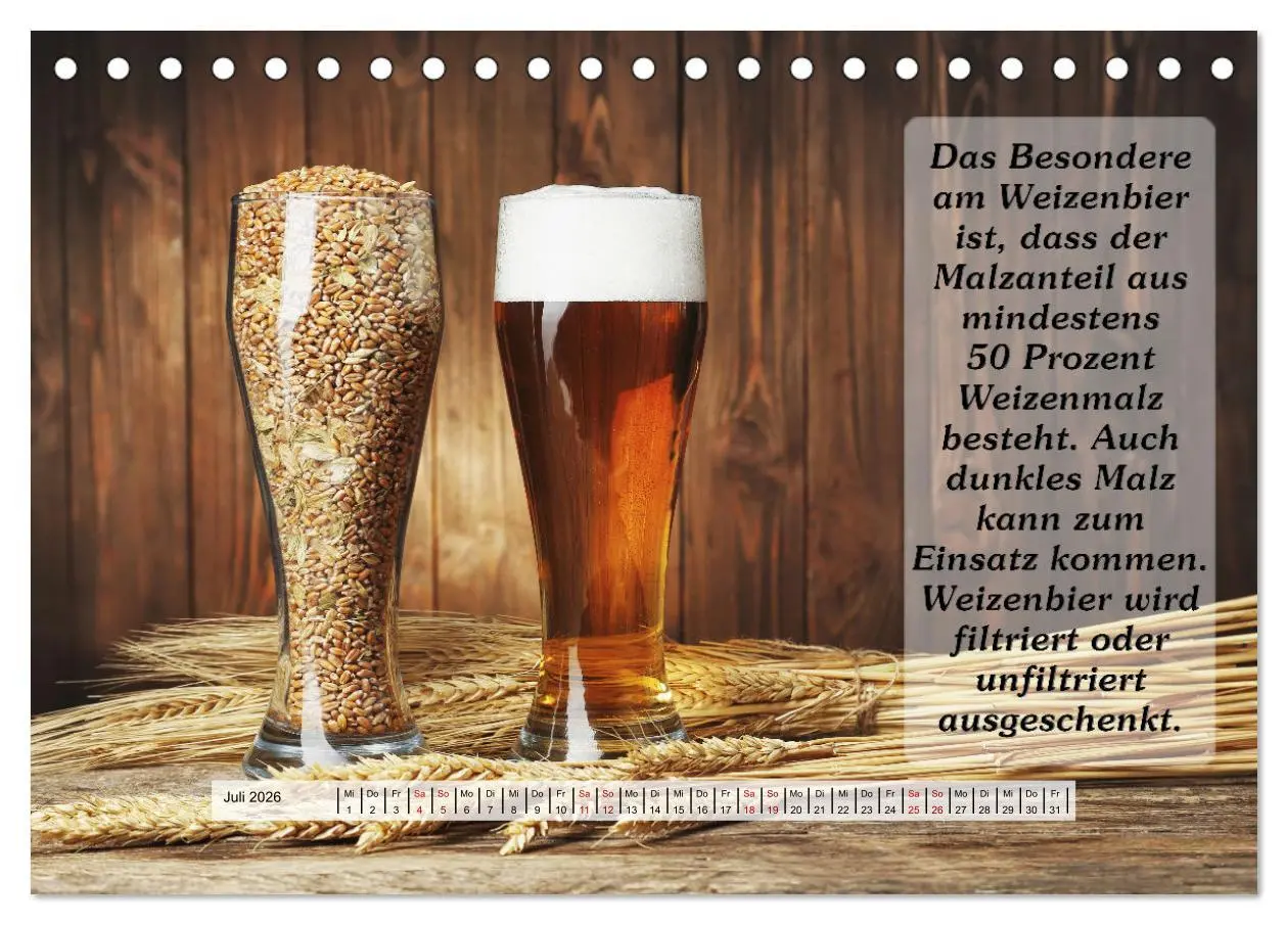 Bild: 9783457625538 | Wissenswertes über Bier (Tischkalender 2026 DIN A5 quer), CALVENDO...