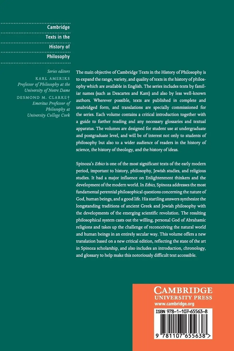 Rückseite: 9781107655638 | Spinoza | Ethics | Matthew Kisner | Taschenbuch | Englisch | 2018
