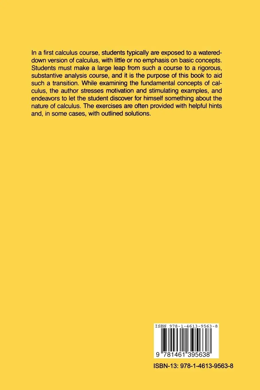 Rückseite: 9781461395638 | Aspects of Calculus | Gabriel Klambauer | Taschenbuch | x | Englisch