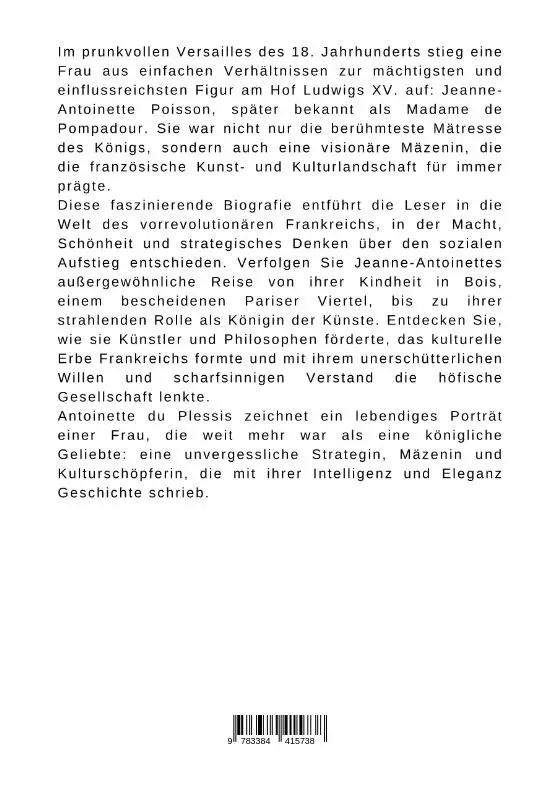 Rückseite: 9783384415738 | Jeanne-Antoinette Poisson: Vom Mädchen aus Bois zur Königin der Künste