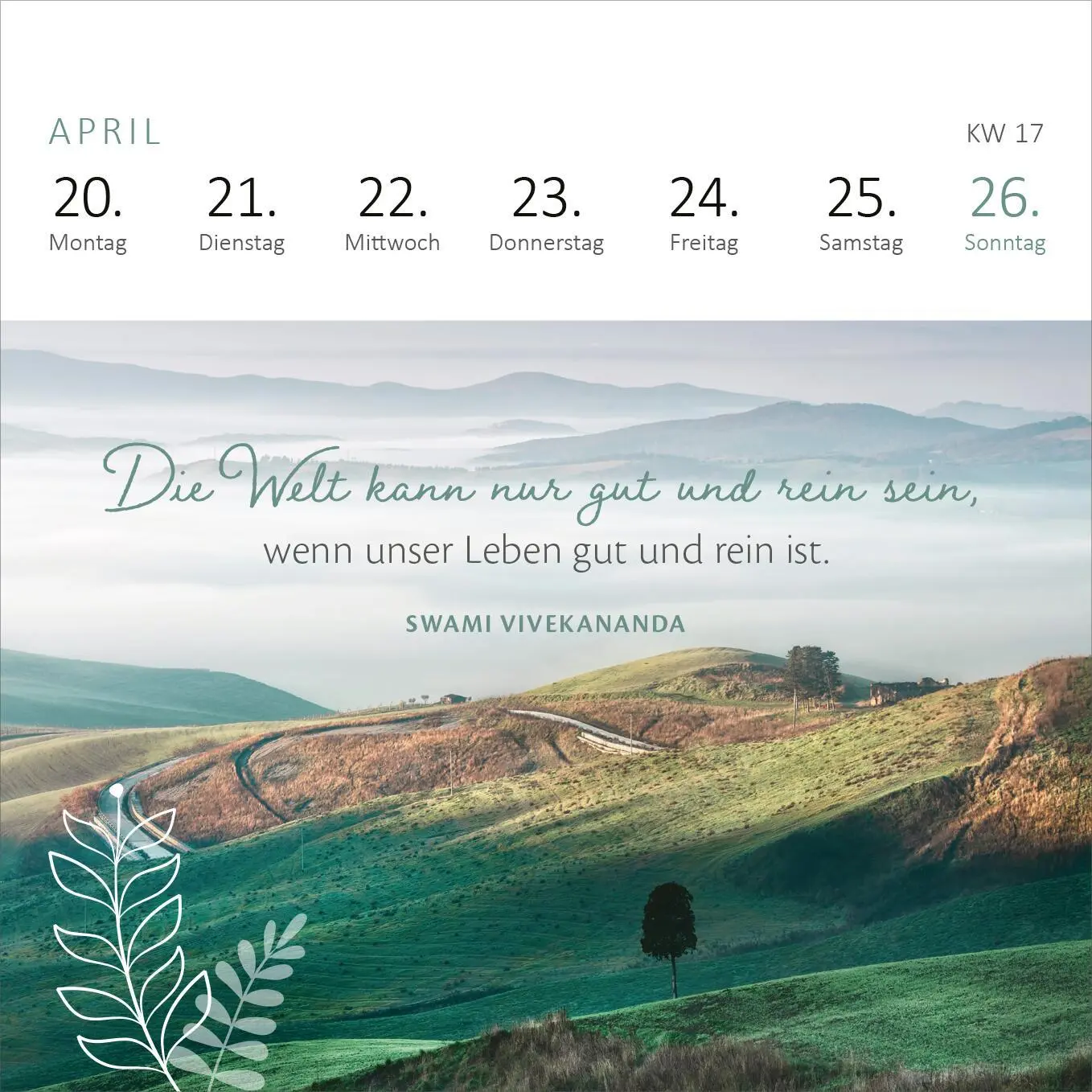 Bild: 4014489135838 | Mini-Wochenkalender Gelassenheit 2026 | Kalender | Spiralaufsteller