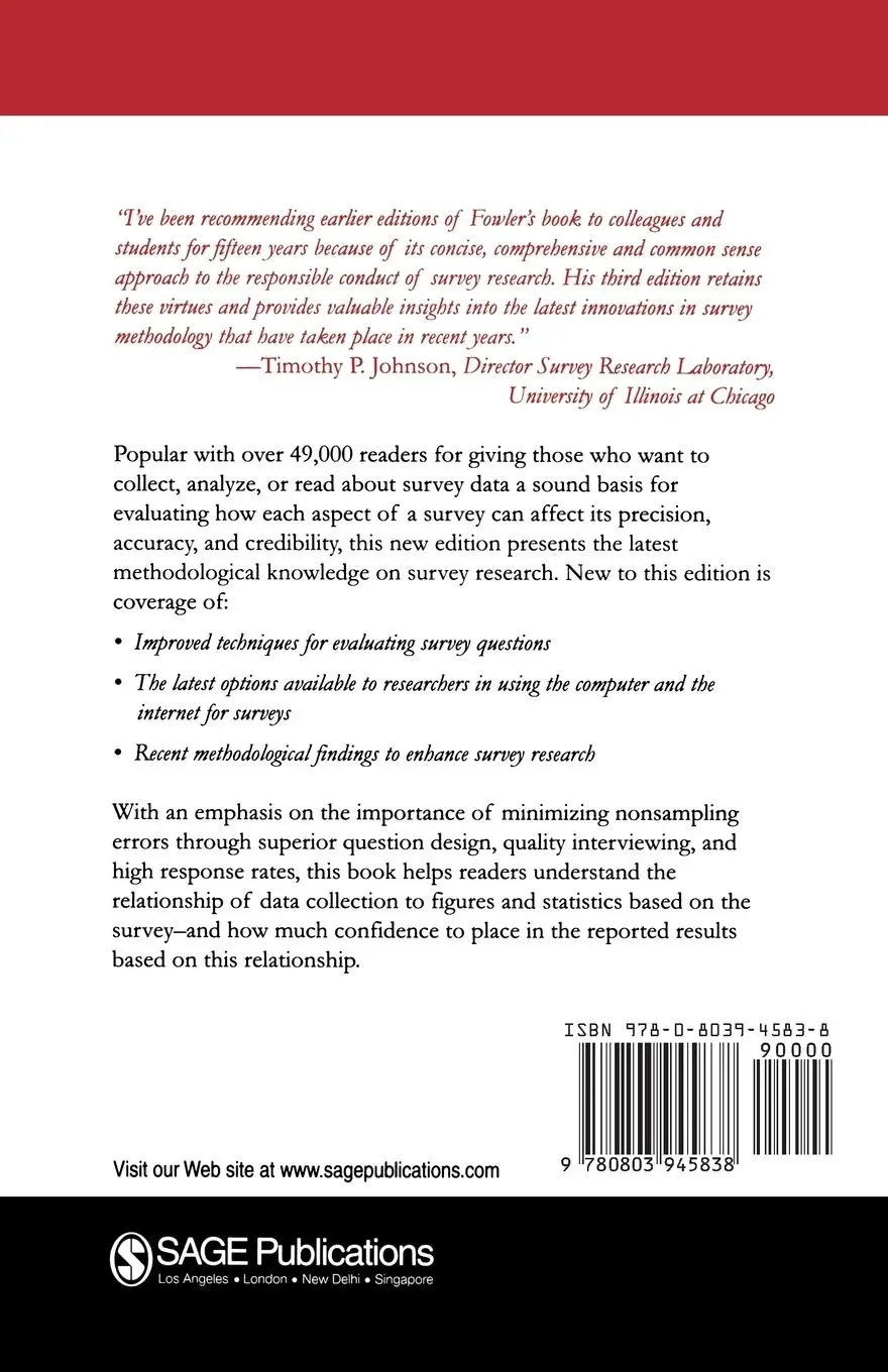 Rückseite: 9780803945838 | Improving Survey Questions | Design and Evaluation | Fowler | Buch