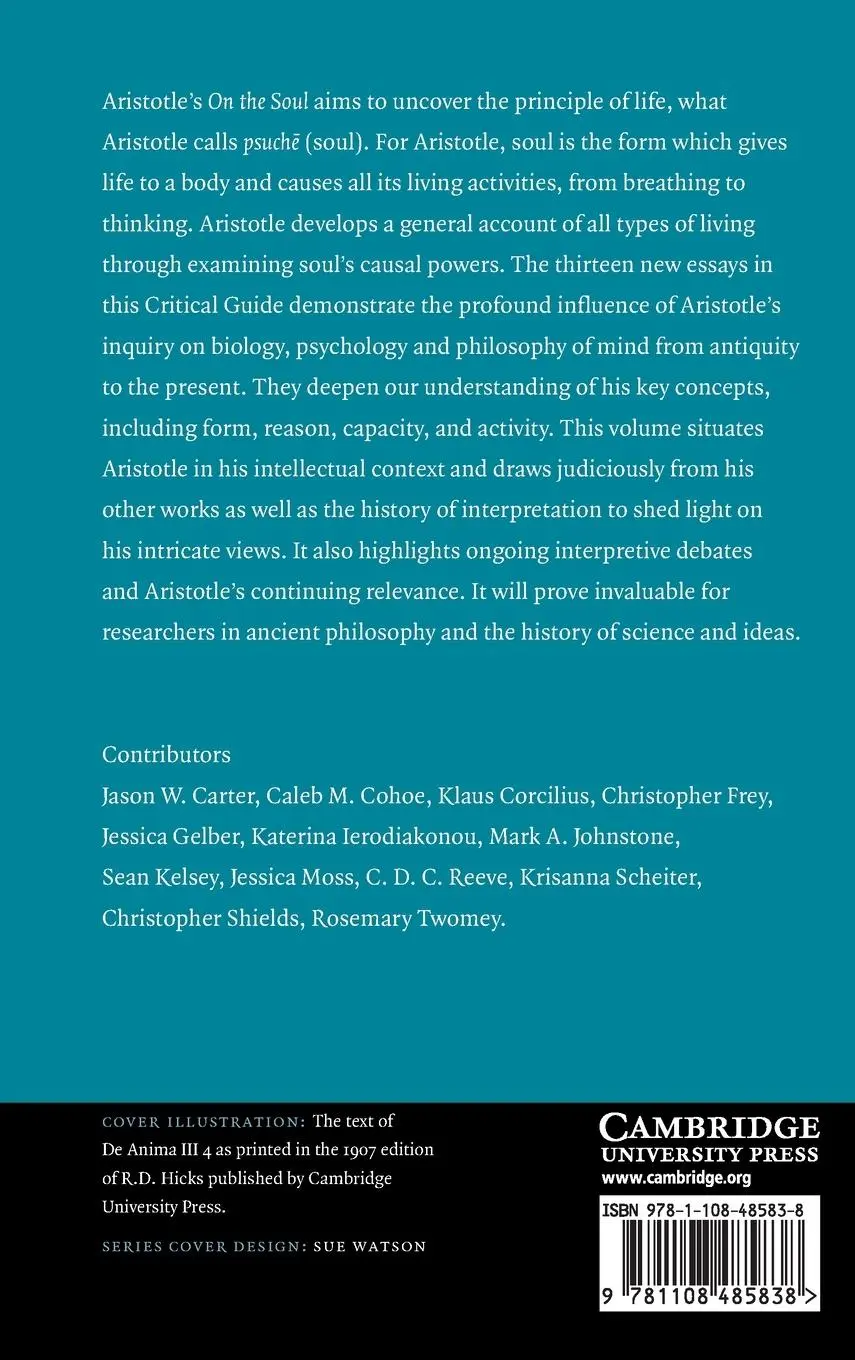 Rückseite: 9781108485838 | Aristotle's On the Soul | Caleb Cohoe | Buch | Englisch | 2021